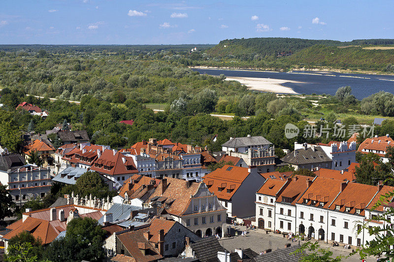 Kazimierz Dolny鸟瞰图，波兰